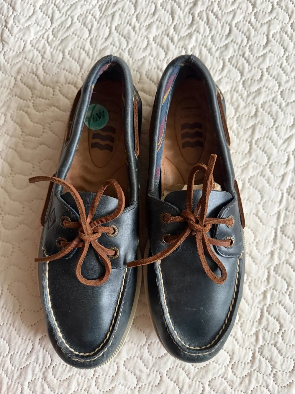 Sperry Top-Sider Men’s 7.5M Navy Blue Leather Authentic Original Boat Shoes